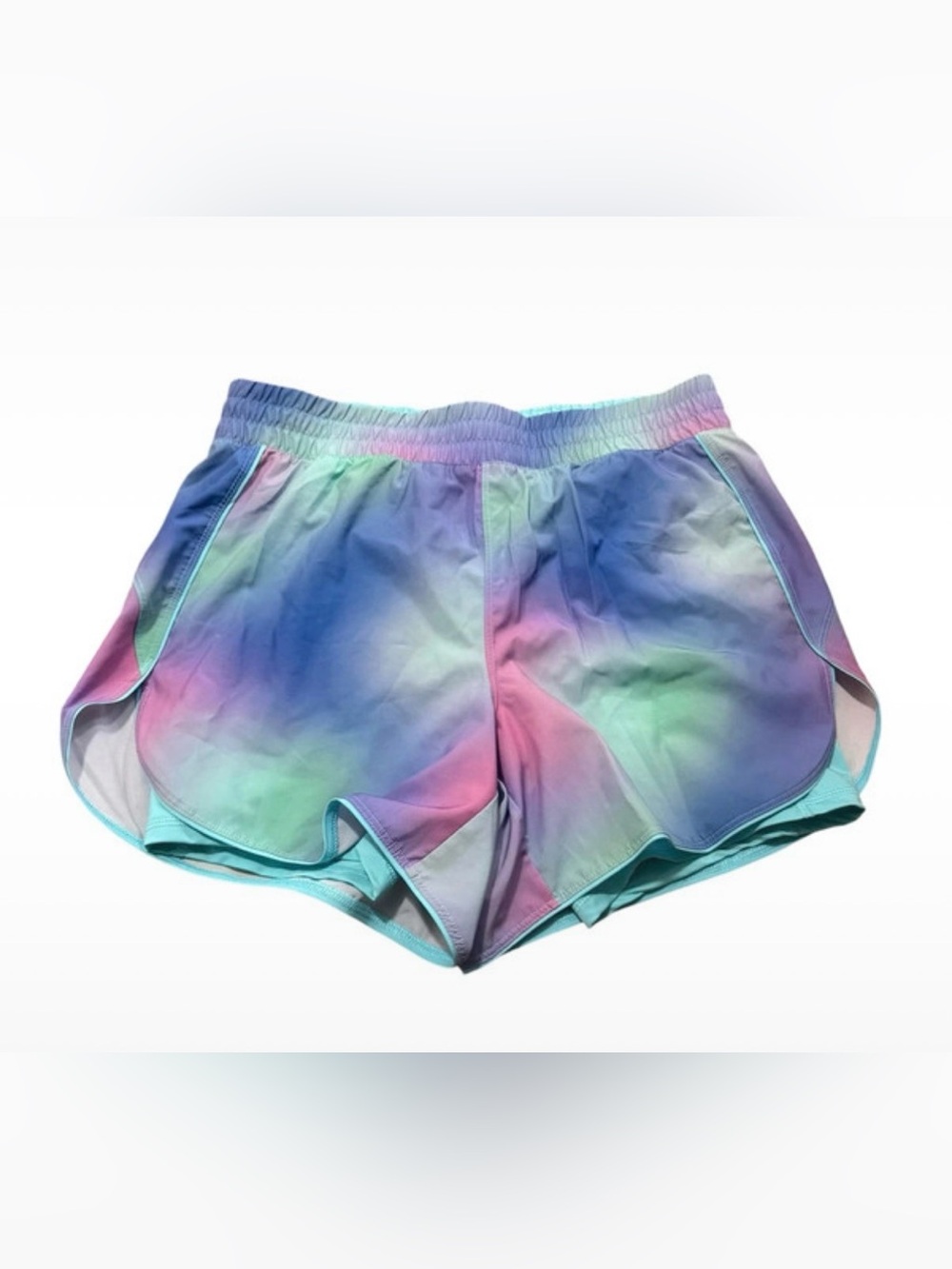 Avia Women's Pastel Tie-Dye Athletic Shorts - Blue, Pink, Green, Purple